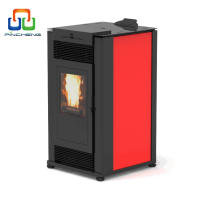 2019 new auto ash clean wood pellet stove with color touch screen controller